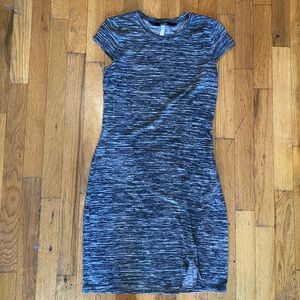 Grey slit-leg fitted dress, size XS